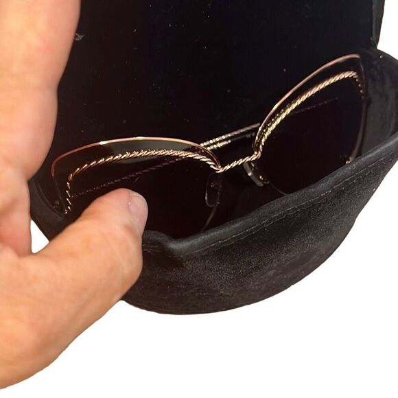 Marc Jacobs Marc255/S DDB90 Rose Gold Cat Eye Rope Sunglasses & Case - Picture 3 of 7